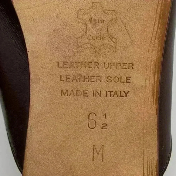 Talbots heels size 6.5 chocolate brown Italian leather mules vintage 80s 90s - Picture 8 of 12
